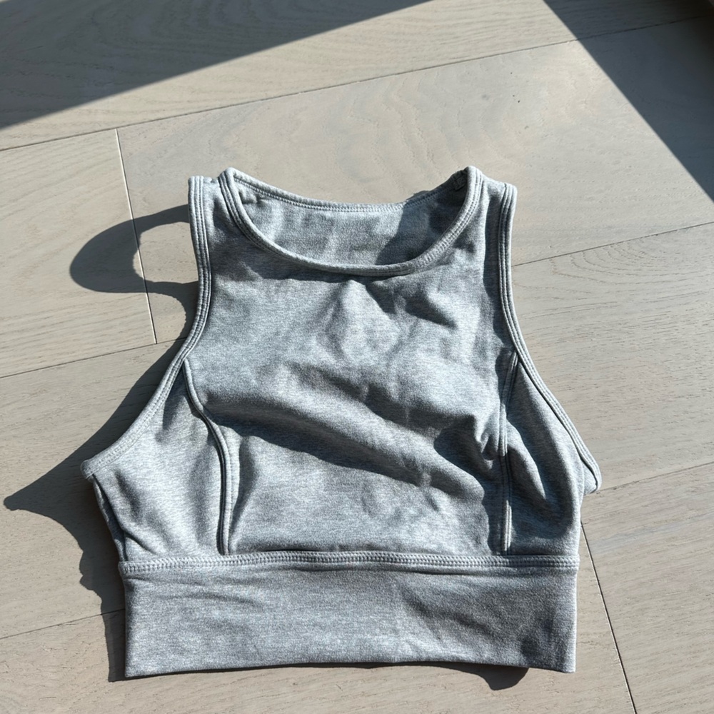 Gray sports bra